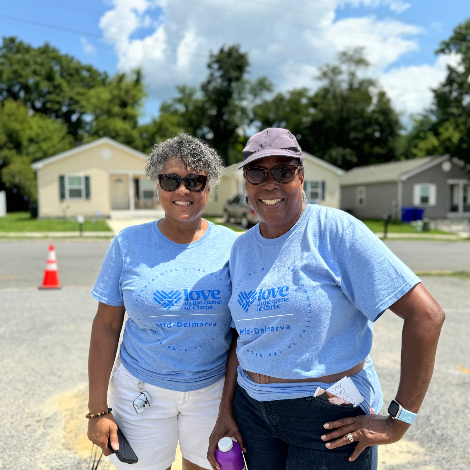 volunteers preparing for a service day project