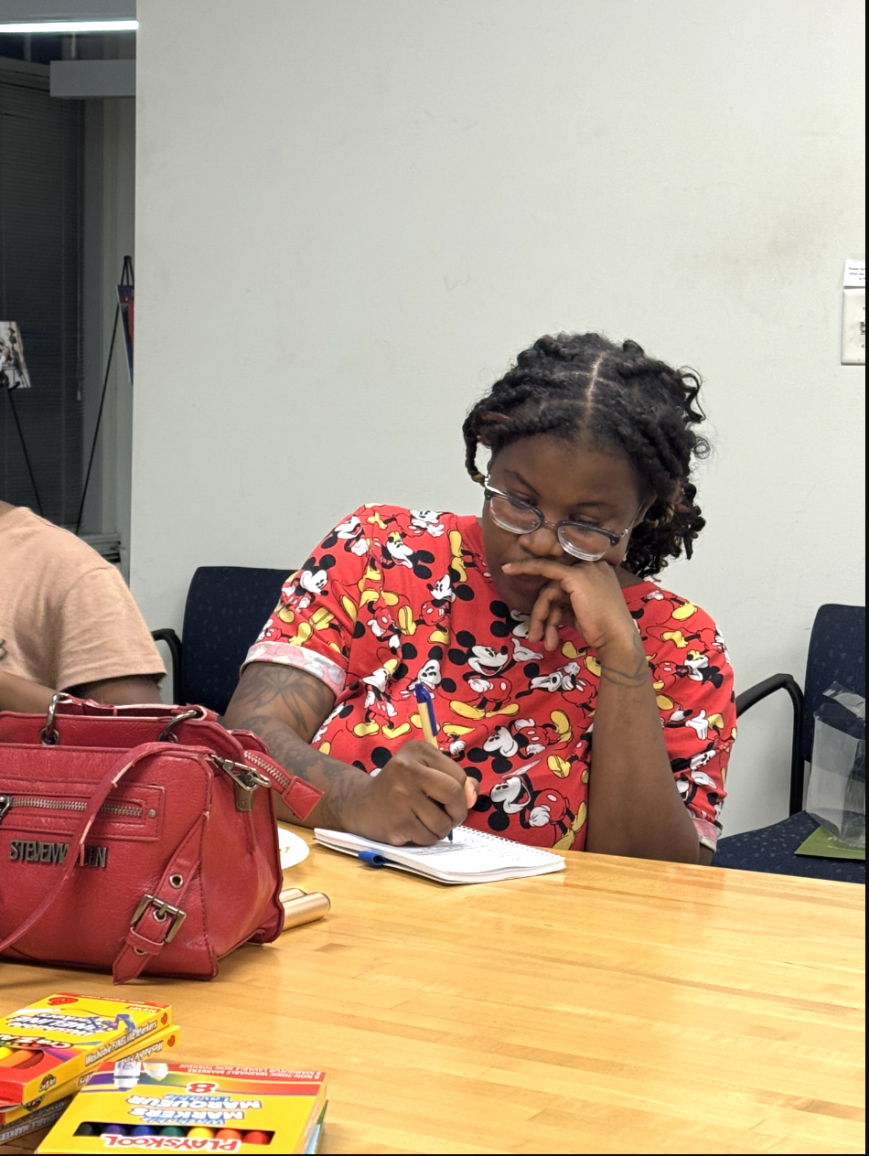 a participant journaling.