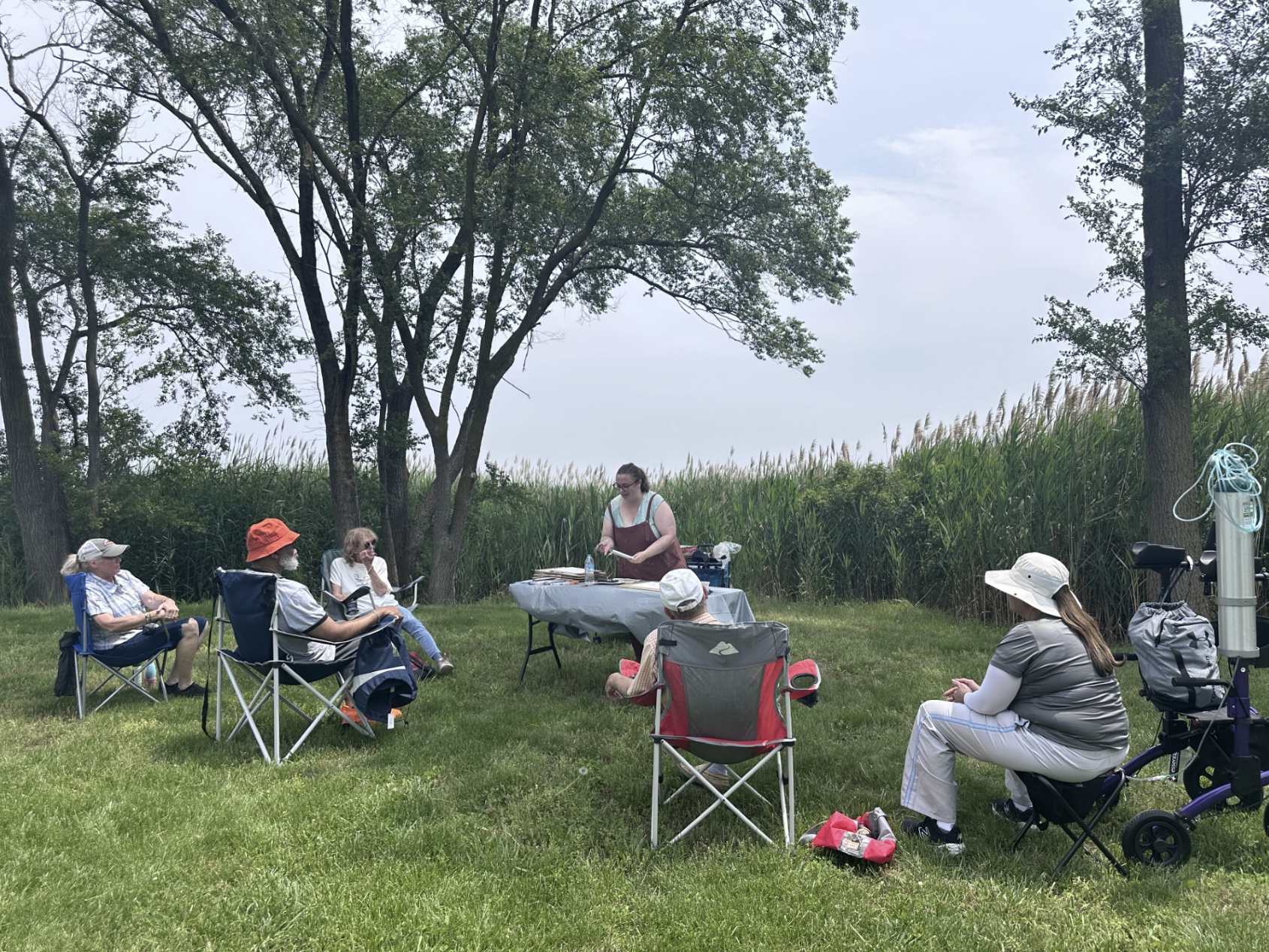 participants outside for a therapy session