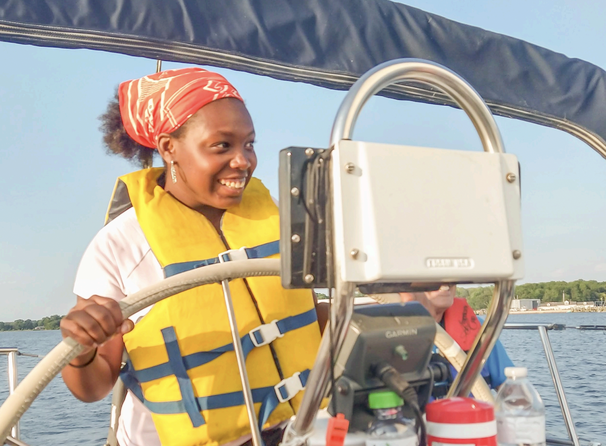 a young person working on a ship