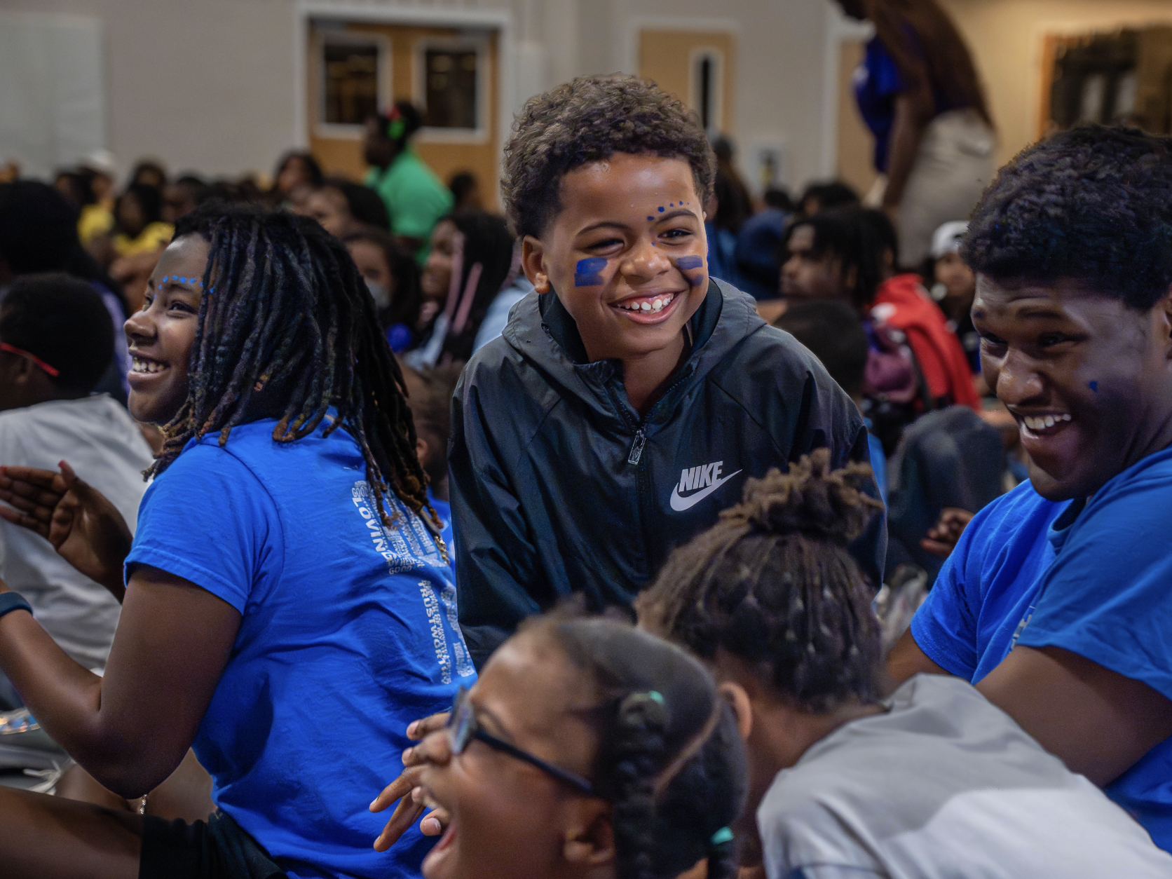 teenagers in an open gym
