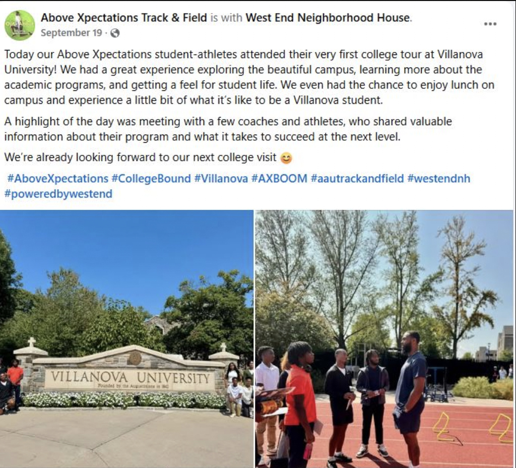 students on a college trip