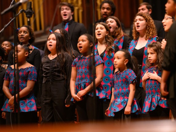 children singing in a choir