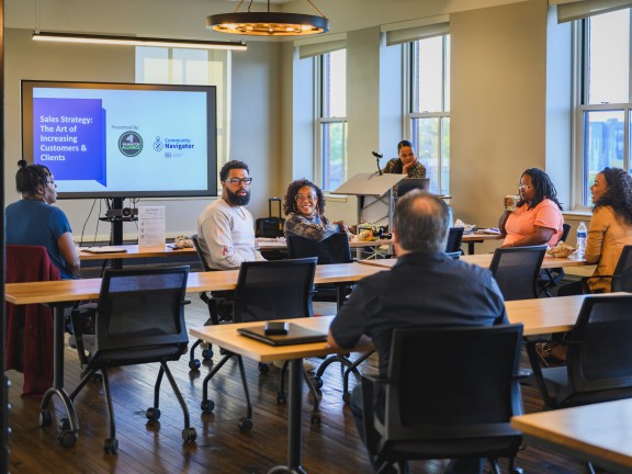 participants sitting in a workshop.