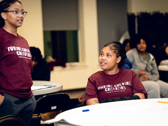 youth participating in a workshop