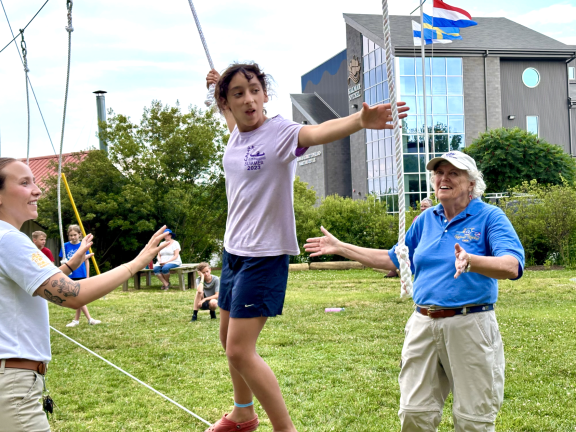 participants playing in an outdoor course