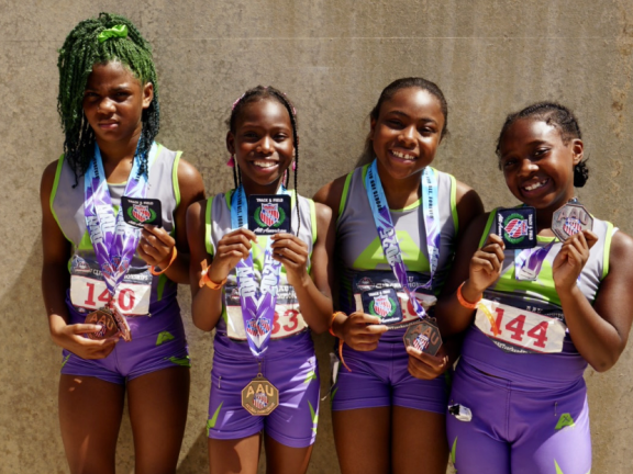 students at a track meet