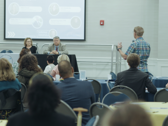 a group at a conference