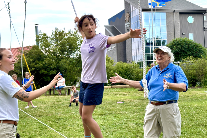 participants playing in an outdoor course