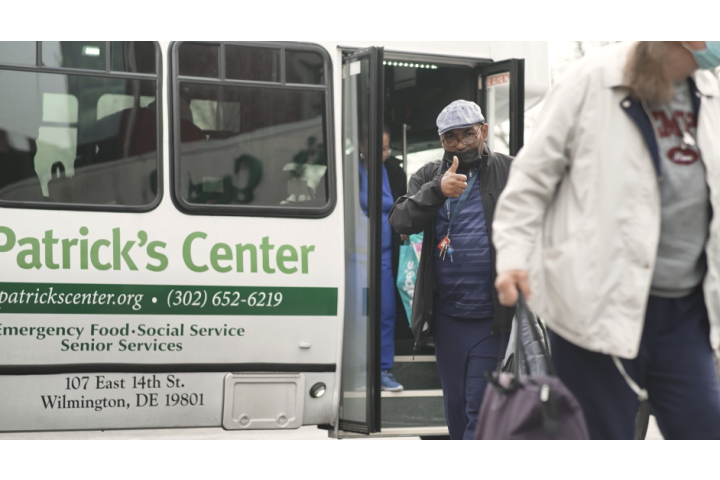 persons exiting an organization's van